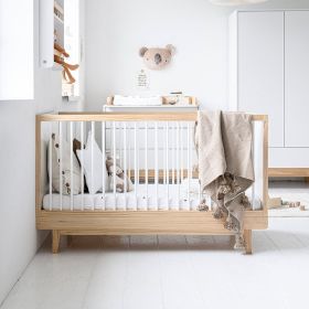 Mitwachsendes Babybett «Cerise» | 70x140 cm | Weiss & natur