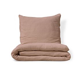 BETTWÄSCHE-SET | 120 x 150 CM | MUSSELIN BAUMWOLLE | ALTROSA