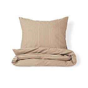 BETTWÄSCHE-SET 120 X 150 CM «STRIPED» | BEIGE UND KARAMELL
