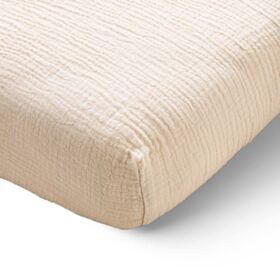 SPANNBETTLAKEN 80 x 160 CM | MUSSELIN BAUMWOLLE | BEIGE