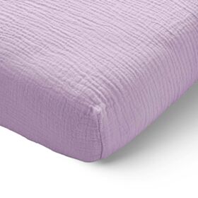 Spannbettlaken aus Musselinstoff | 70 x 140 cm | 100 % Bio-Baumwolle | Lila