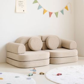 Spielsofa | 10-teilig | Beige Cord 