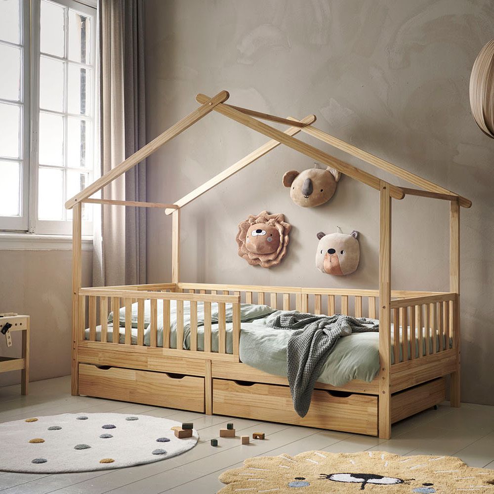 Kinderbett 90x200 aus Massivholz