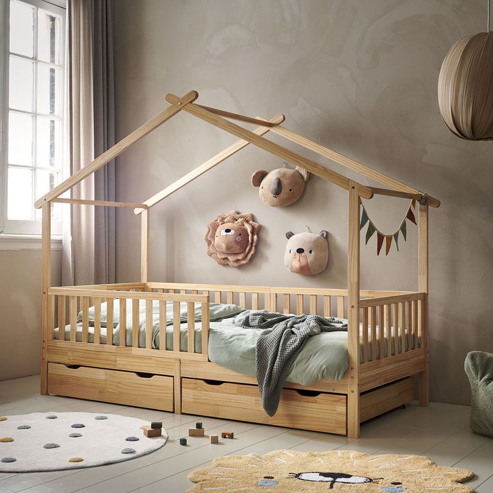 Kinderbett in Hausform in Natur ✔️ Petite Amélie