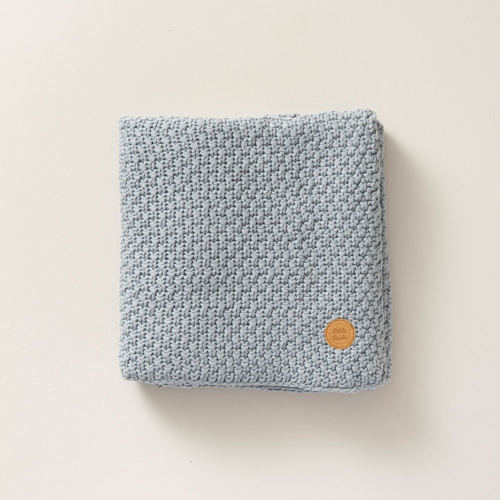 Babydecke aus Bio-Baumwolle | 80x100 cm | Blaugrau