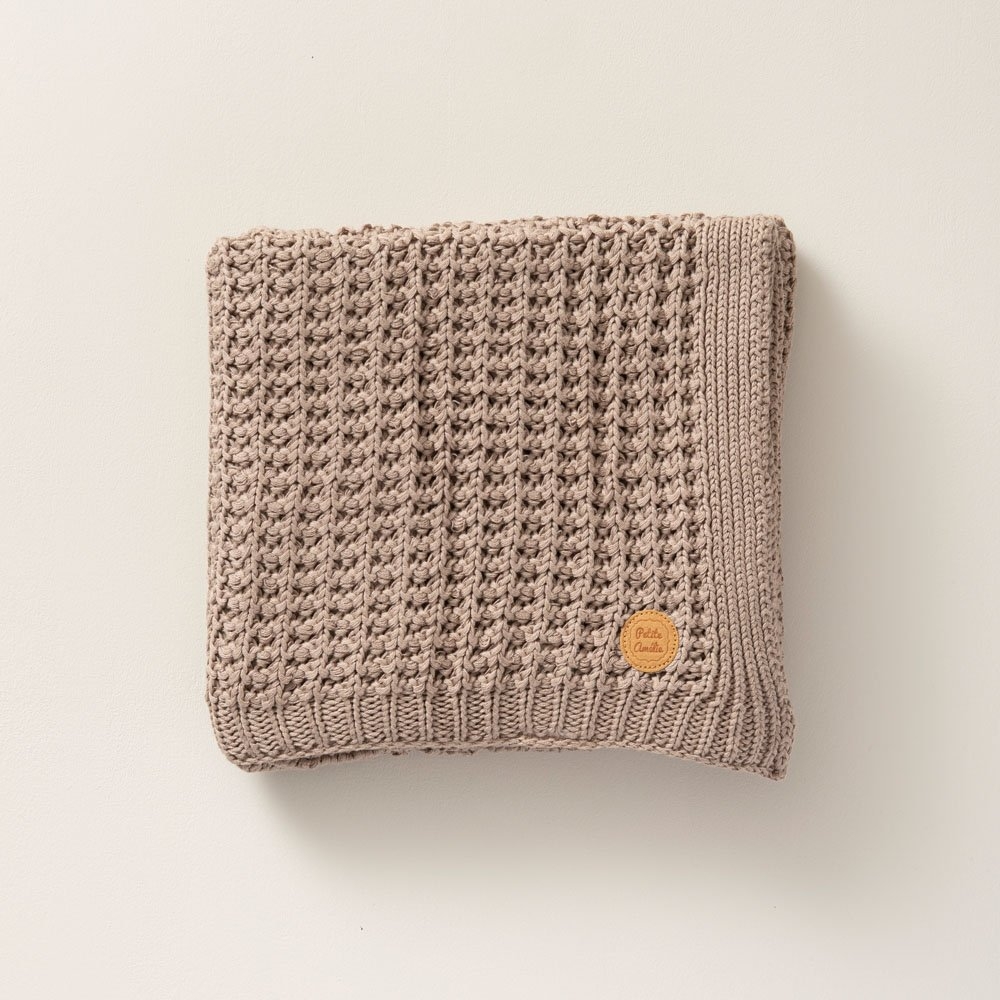 Babydecke aus Bio-Baumwolle in Cappuccino 100x80cm Petite Amélie