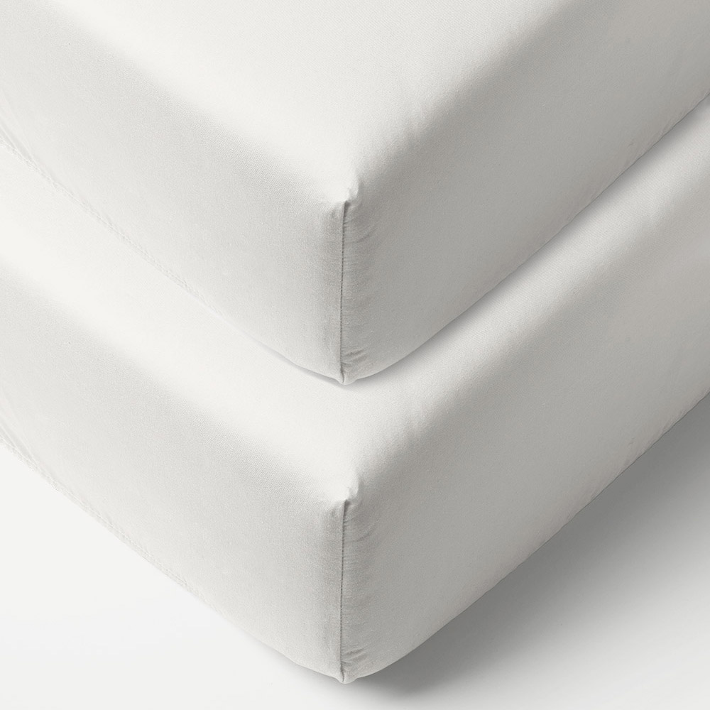 2er-Pack Spannbettlaken für Beistellbett 40/45x90 cm | Weiß