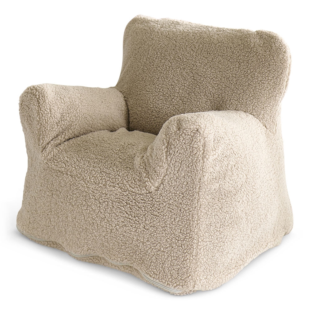 Kindersessel/Sitzsack aus Teddystoff | XL | Beige