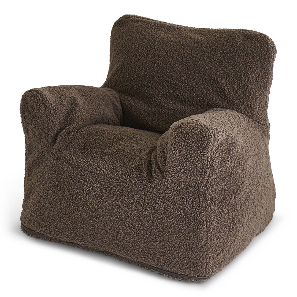 Kindersessel/Sitzsack aus Teddystoff | XL | Braun