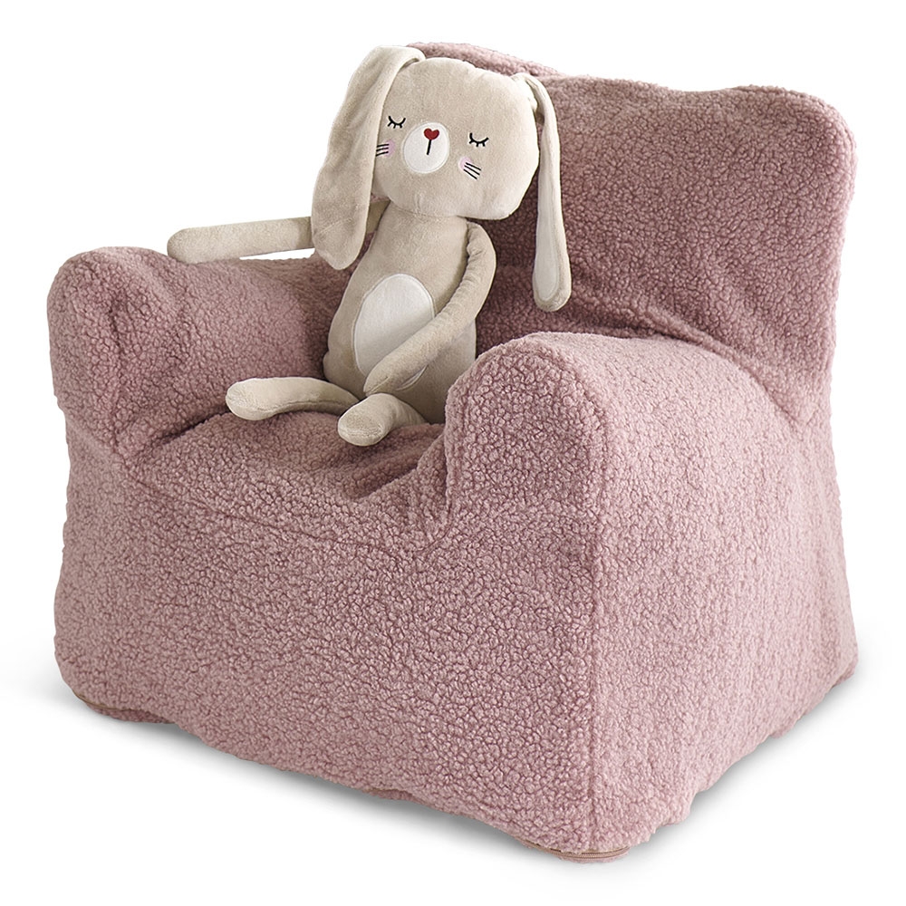 Kindersessel/Sitzsack aus Teddystoff | XL | Rosa
