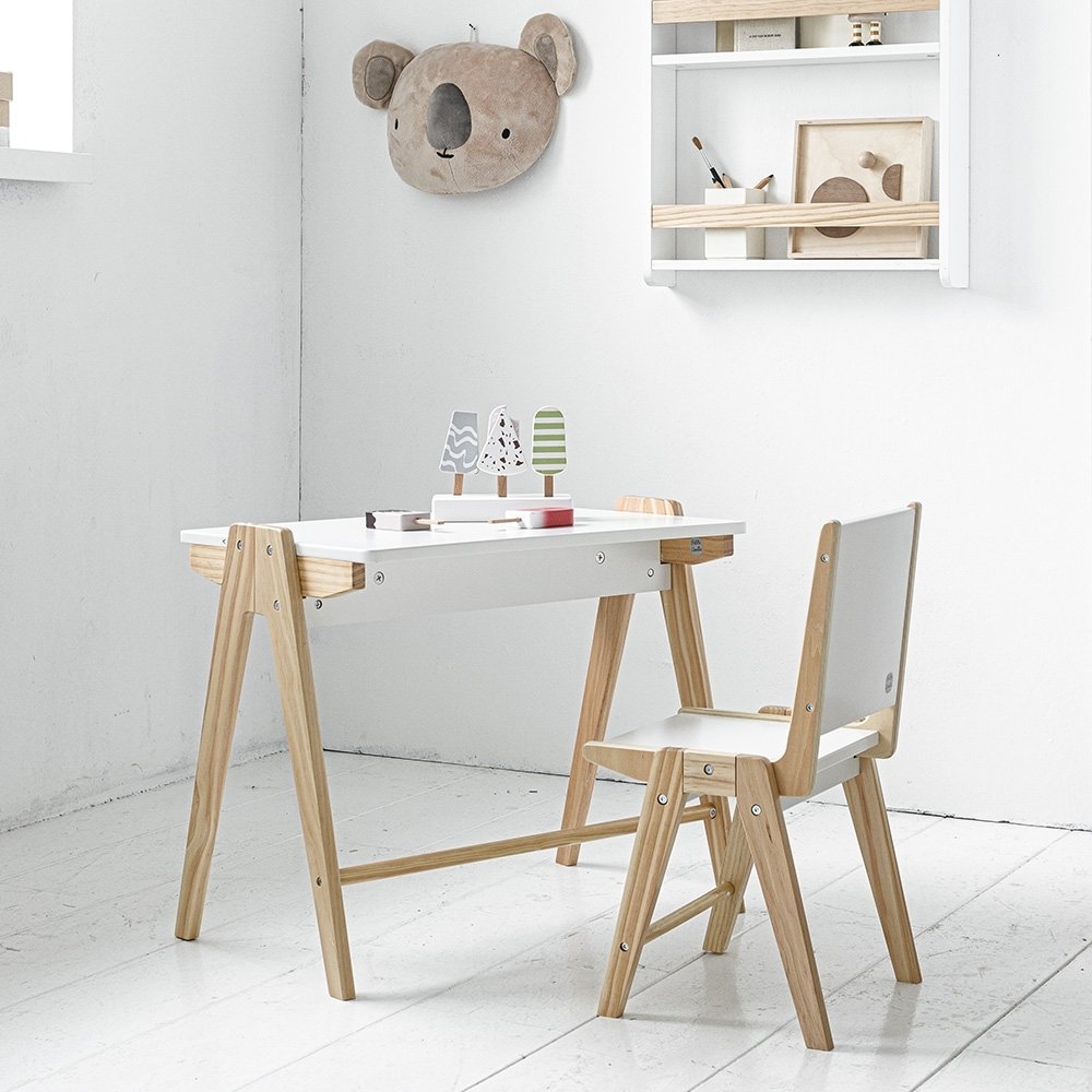 Set: Kindertisch mit Stuhl «Cerise» | Natur & Weiß