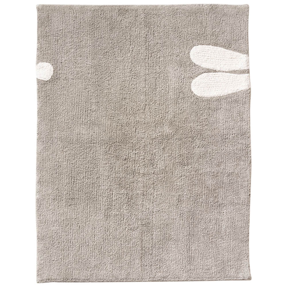 Waschbarer Kinderzimmer Teppich Kaninchen «Lapin» 100x130 CM | Grau