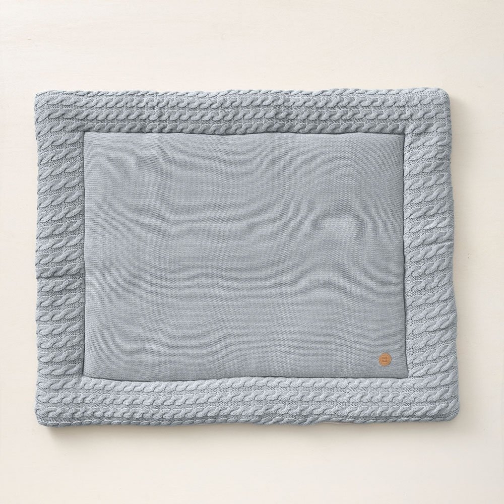 Baby Krabbeldecke Baumwolle | 100x80 cm | Blaugrau