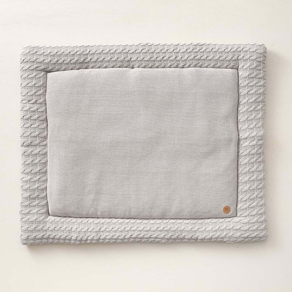 Baby Krabbeldecke Baumwolle I 100x80 cm I Hellgrau