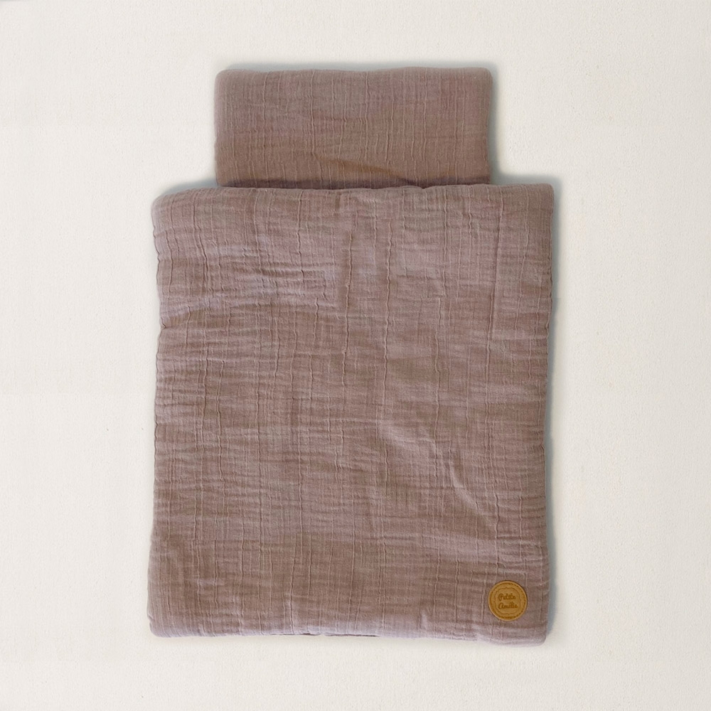 Bettwäsche für Puppenbett «Colombe» | Mauve