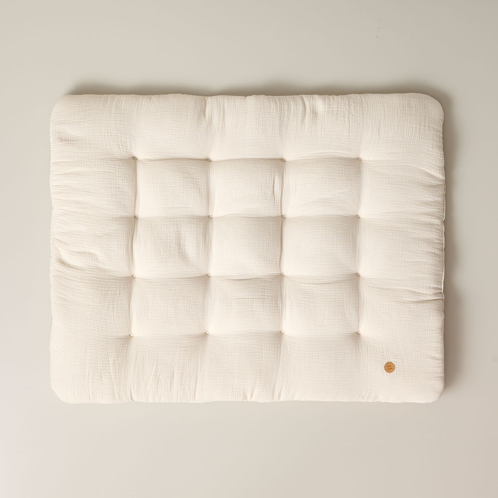 Spielmatte «BISCUIT» aus Musselinstoff | Beige | 110 x 85 cm