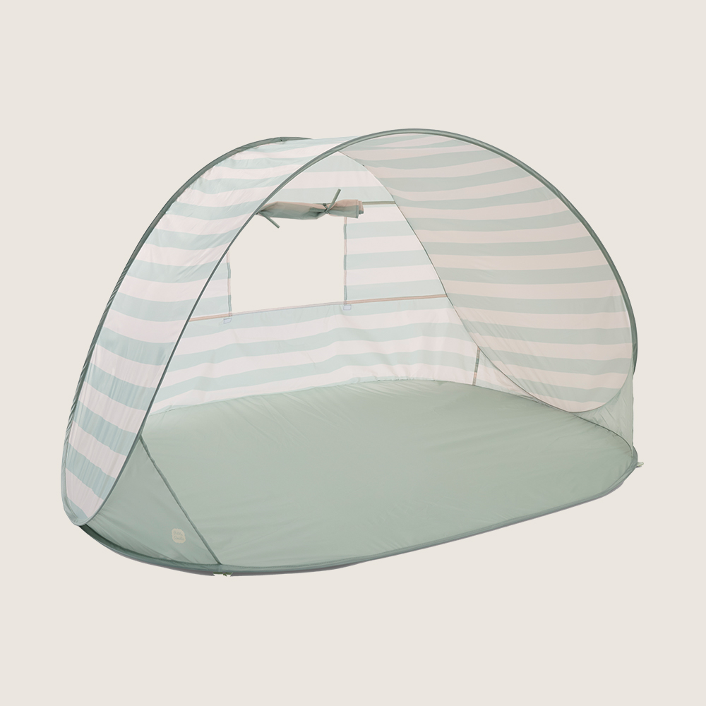 Pop-up Strandmuschel «Cannes» | Grün & Weiß