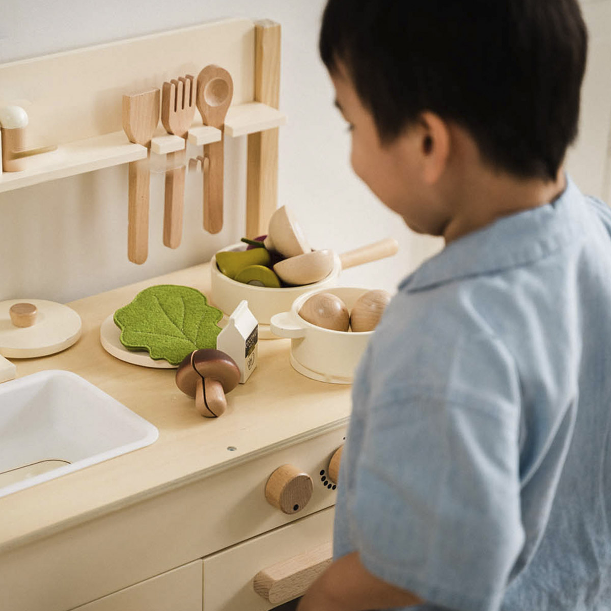 Creative Play Set Di Verdure In Legno Con Tagliere – Gioco Creativo Per Bambini, Abilità Motorie, Finto Cibo
